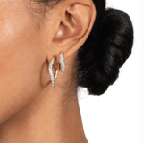 Alexis Bittar Medium Two Tone Pave Hoop Earring