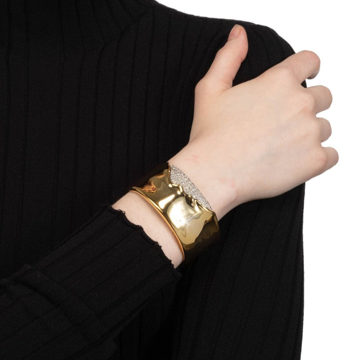 Alexis Bittar Solanales Gold Crystal Wide Cuff