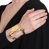 Gold angular cuff bracelet