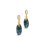 Blue drop leverback earrings 