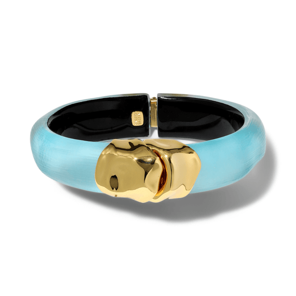 Icy blue lucite bangle bracelet