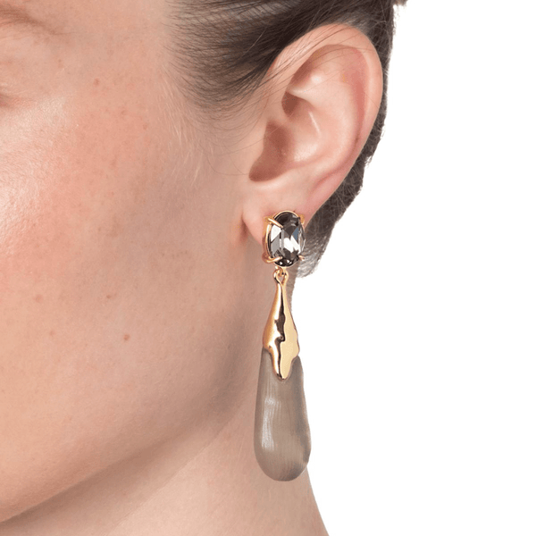 crystal stud chocolate drop earrings