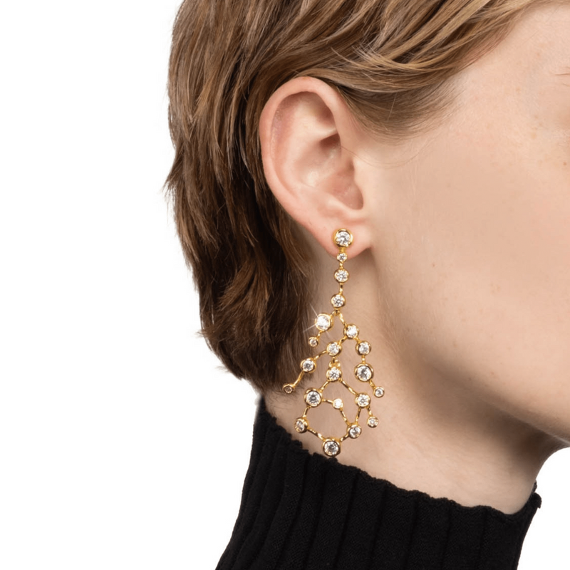 statement earrings in constellation style