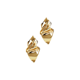 Crumpled post earrings gold