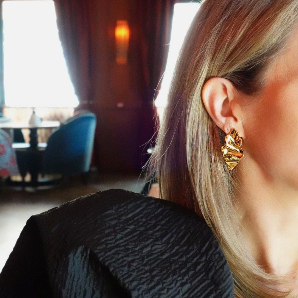 Alexis Bittar Crumpled Metal Post Earrings – Loulerie