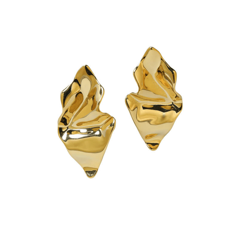 Crumpled metal earrings