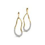 organic shaped earrings with pave crystals