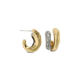 double hoop earrings with crystals