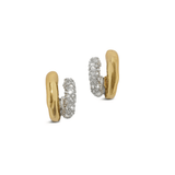 crystal and gold double hoop earrings