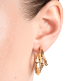 Crystal earrings with gold