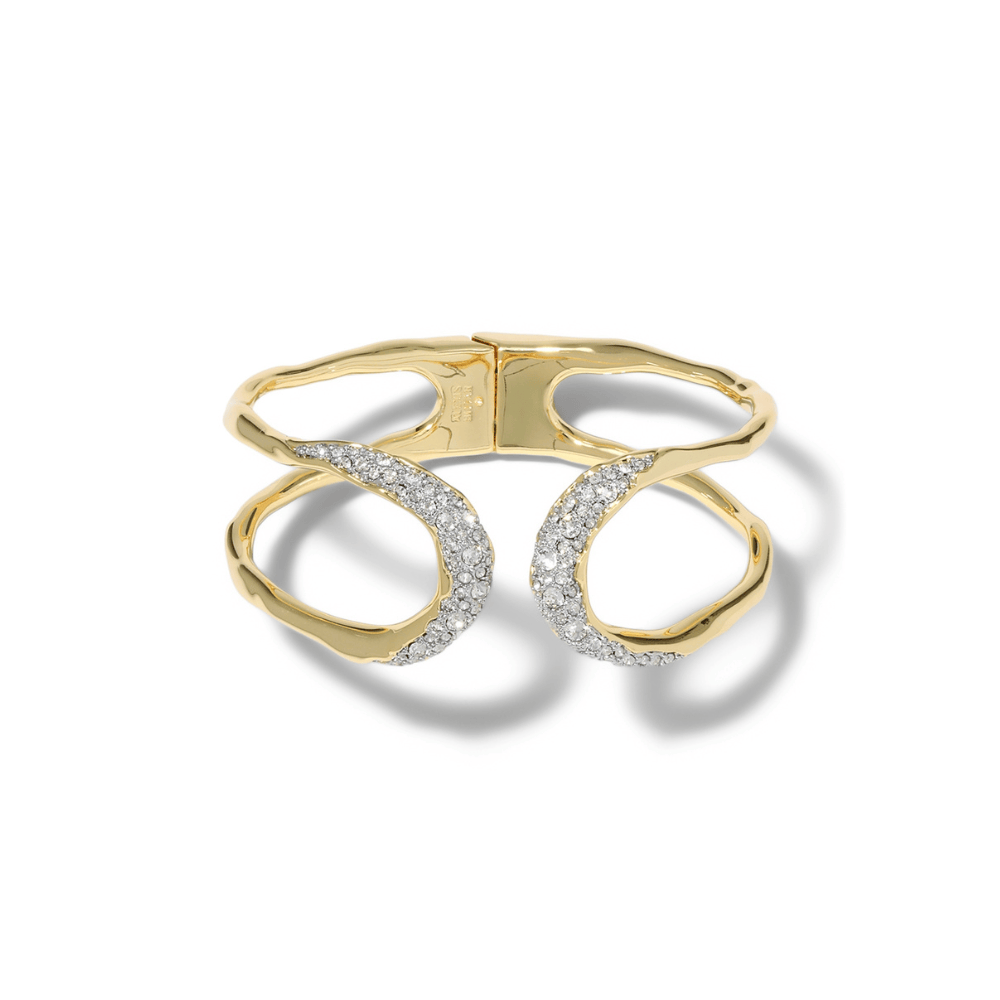open hinge crystal cuff bracelet