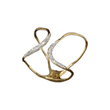 gold tone cuff with pave crystals 