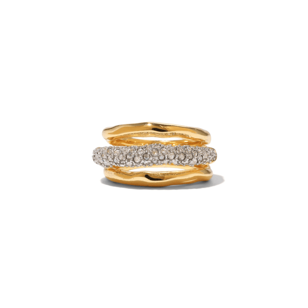 Gold crystal ring