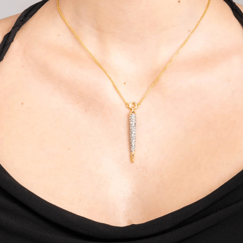 Statement crystal spear necklace