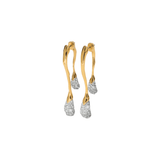 Front back facing earrings with crystal and gold