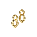 Gold brut interlinking earrings