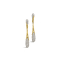 A pair of gold and diamond drop earrings with a textured teardrop-shaped design, shown on a plain white background.