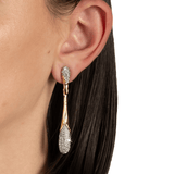 Gold earring with crystal pave stones 