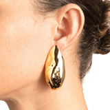 Large puffy molten detail earrings