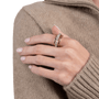 Three strand crystal statement ring 