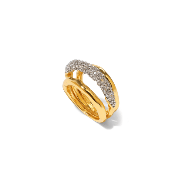 Crystal pave orbiting ring