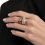 Crystal statement ring with crystals 