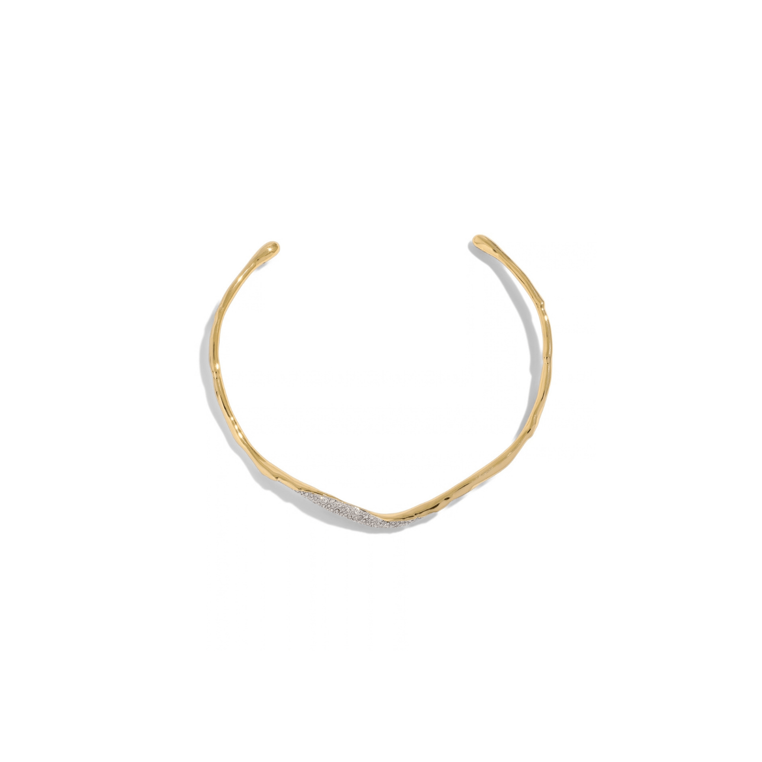 Thin collar necklace with crystal detailing