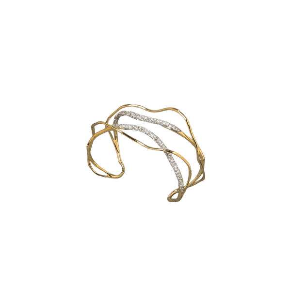 Solanales crystal gold cuff bracelet