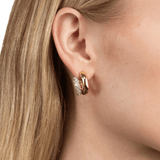 everyday crystal and gold double hoop earrings