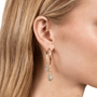 Crystal link earrings with crystals