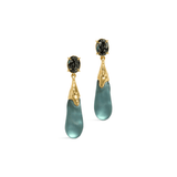 Teal drop earrings