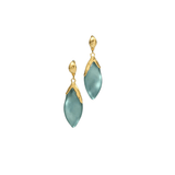 Teal petal drop earrings