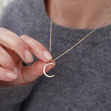 Loulerie Diamond Crescent Moon Necklace