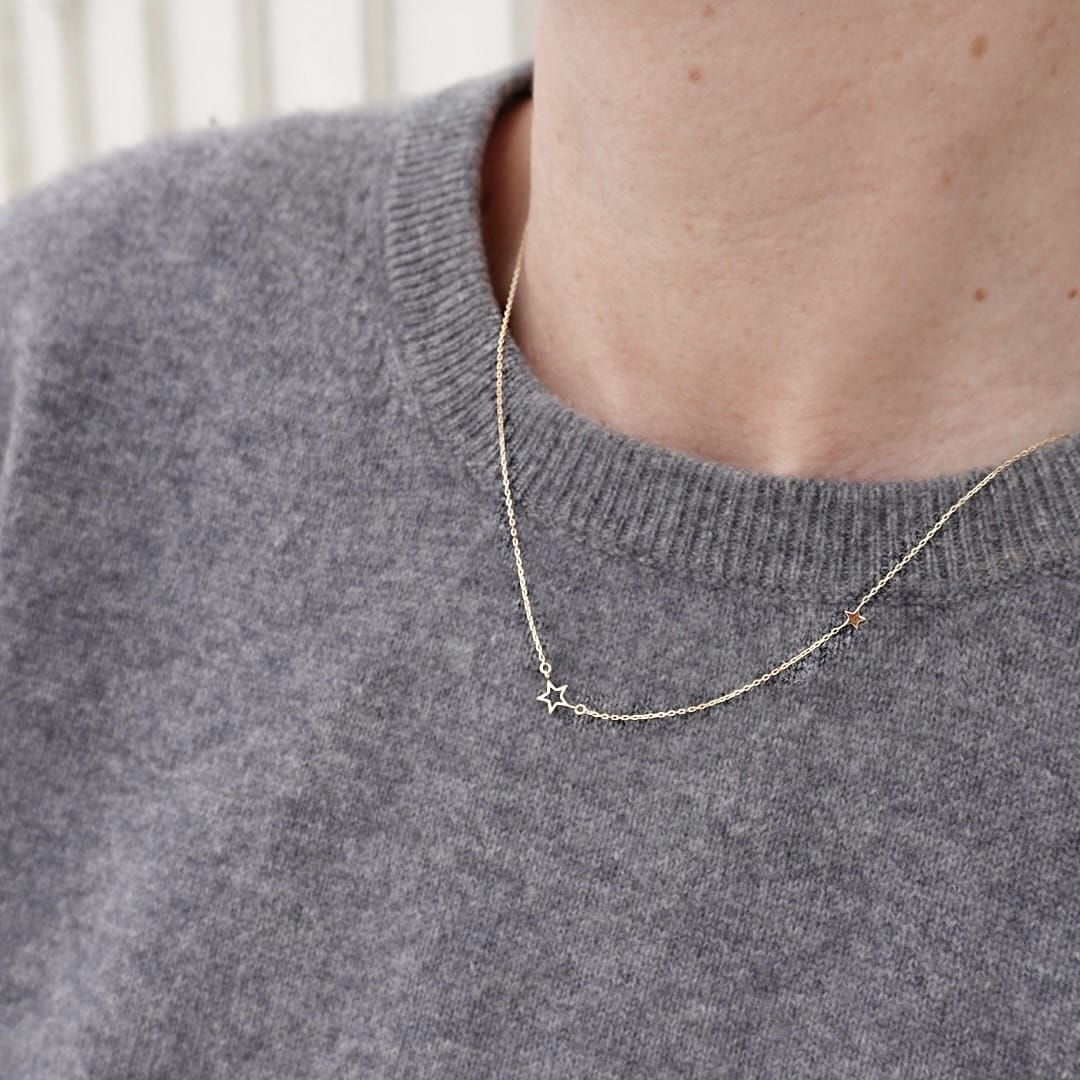 Loulerie Double Star Gold Necklace
