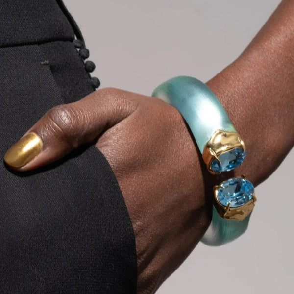Alexis Bittar Bonbon Crystal Lucite Hinge Bracelet
