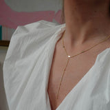Loulerie Small Disc Lariat Necklace