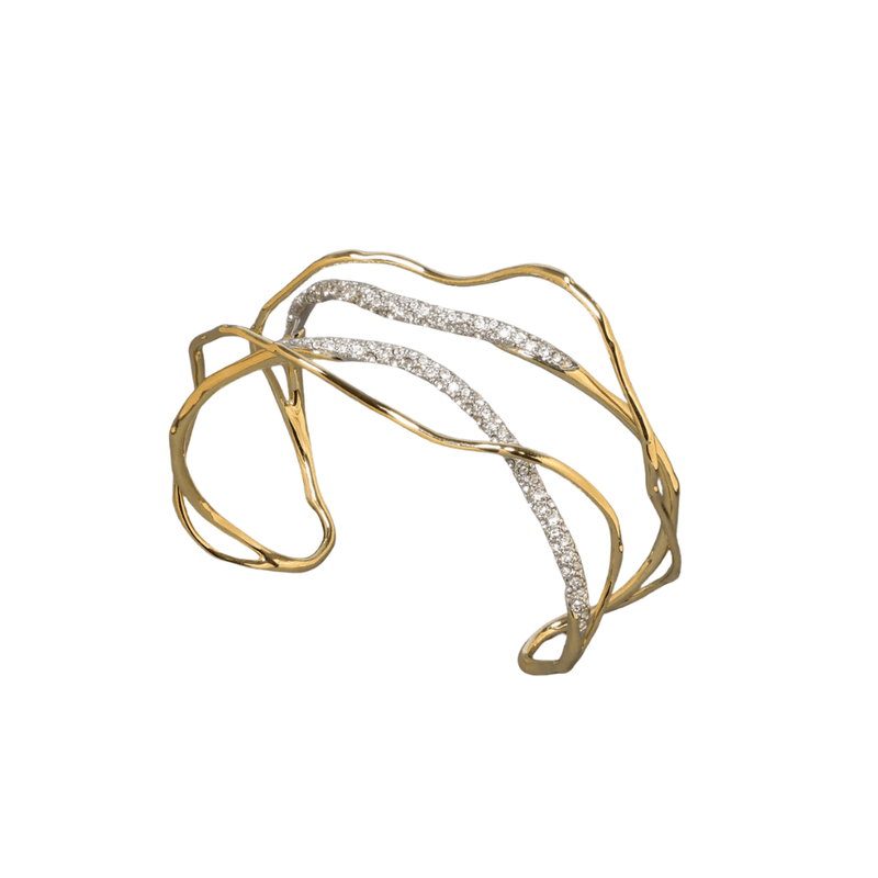 Alexis Bittar Champagne Solanales Crystal Cuff Bracelet