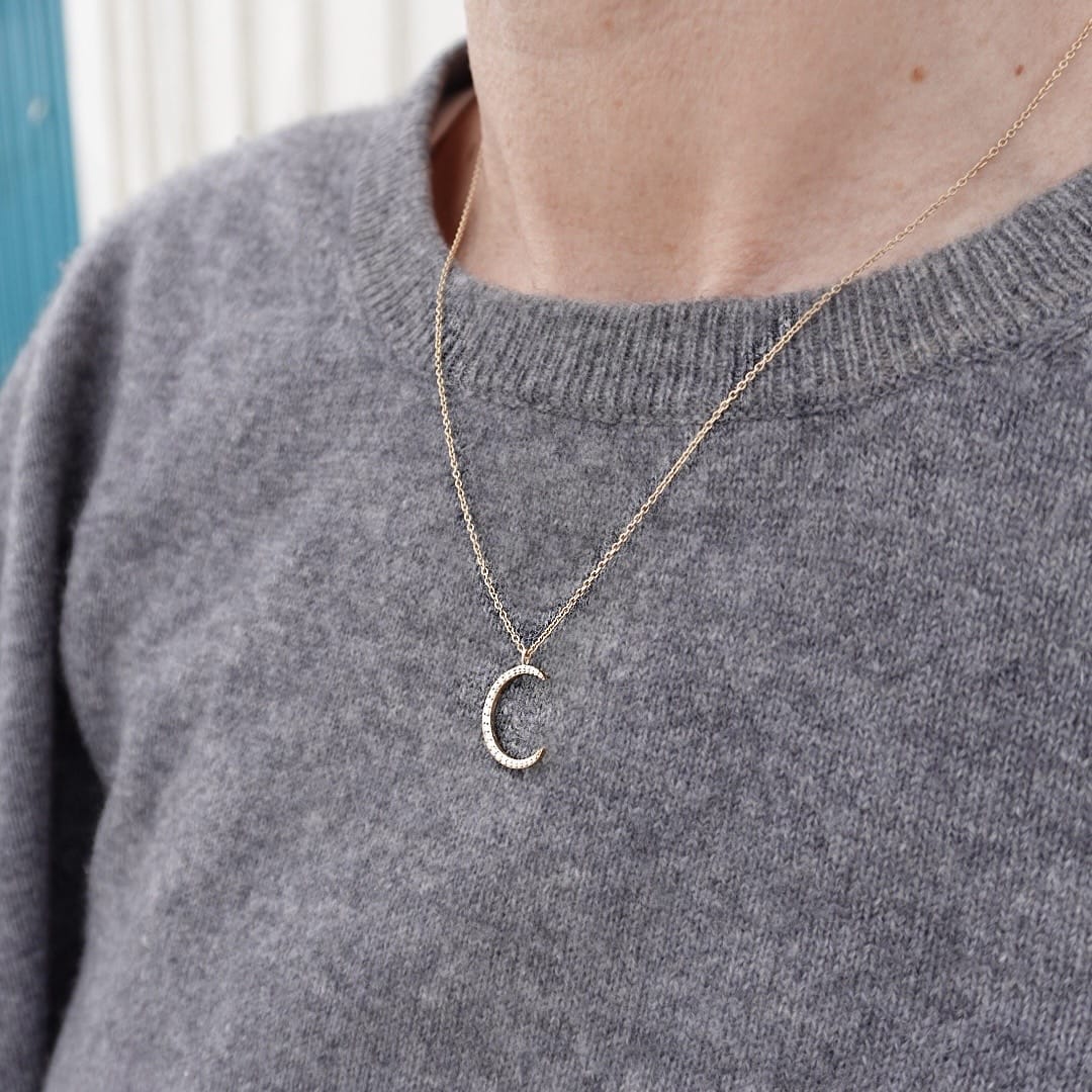 Loulerie Diamond Crescent Moon Necklace