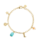 Charm bracelet with turquoise stone