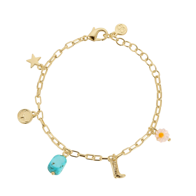 Charm bracelet with turquoise stone