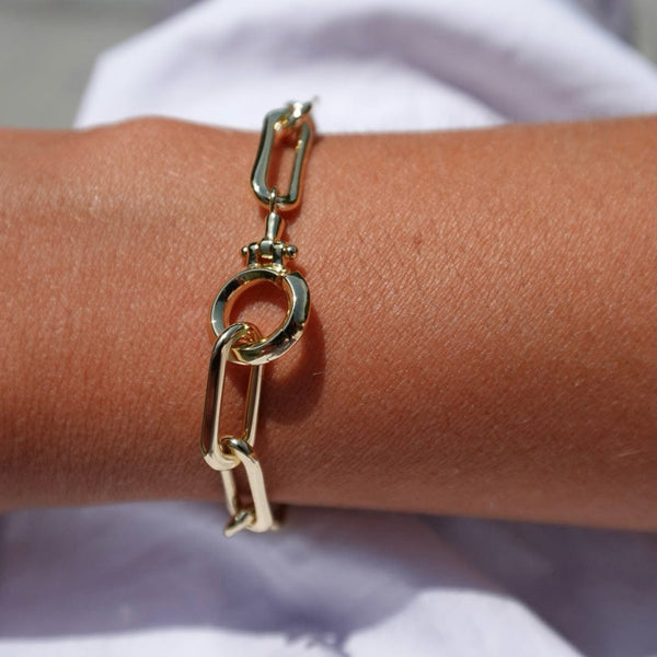 Gold bracelet with links