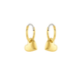 Gold plated heart charm huggies