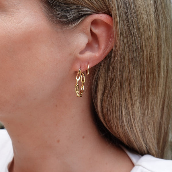 Link hoops with gold plating