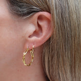gold plated link hoops