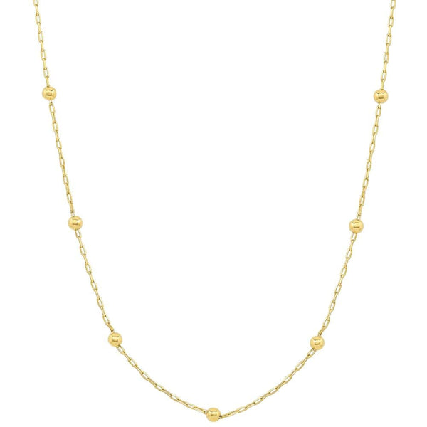Gold necklace with small bead