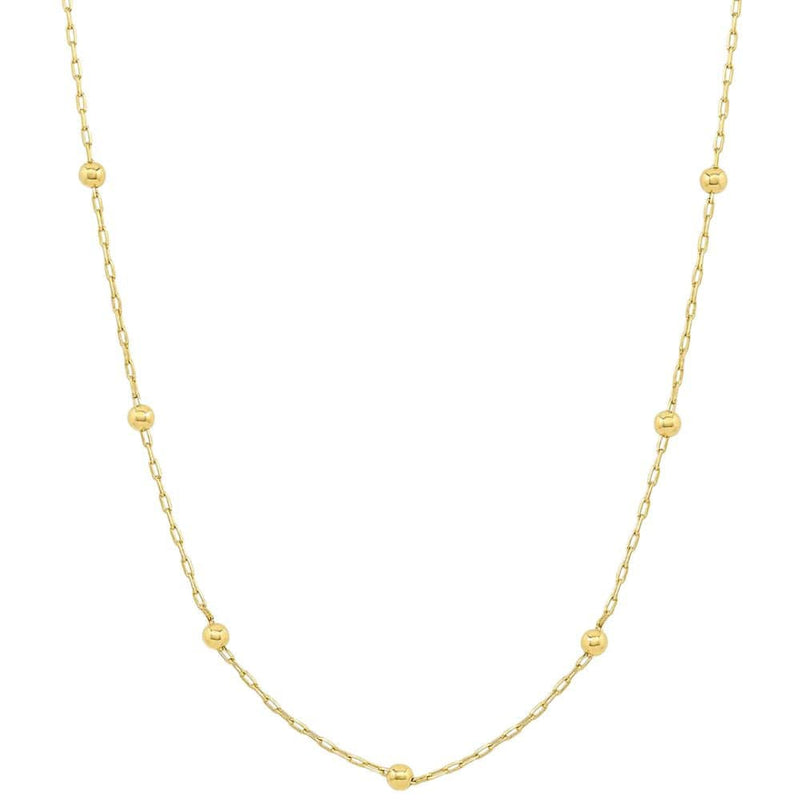 Gold necklace with small bead