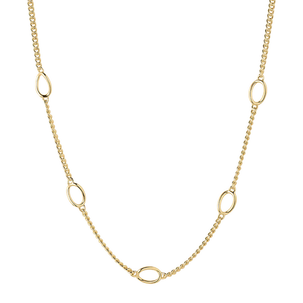 gold plated oval link necklace