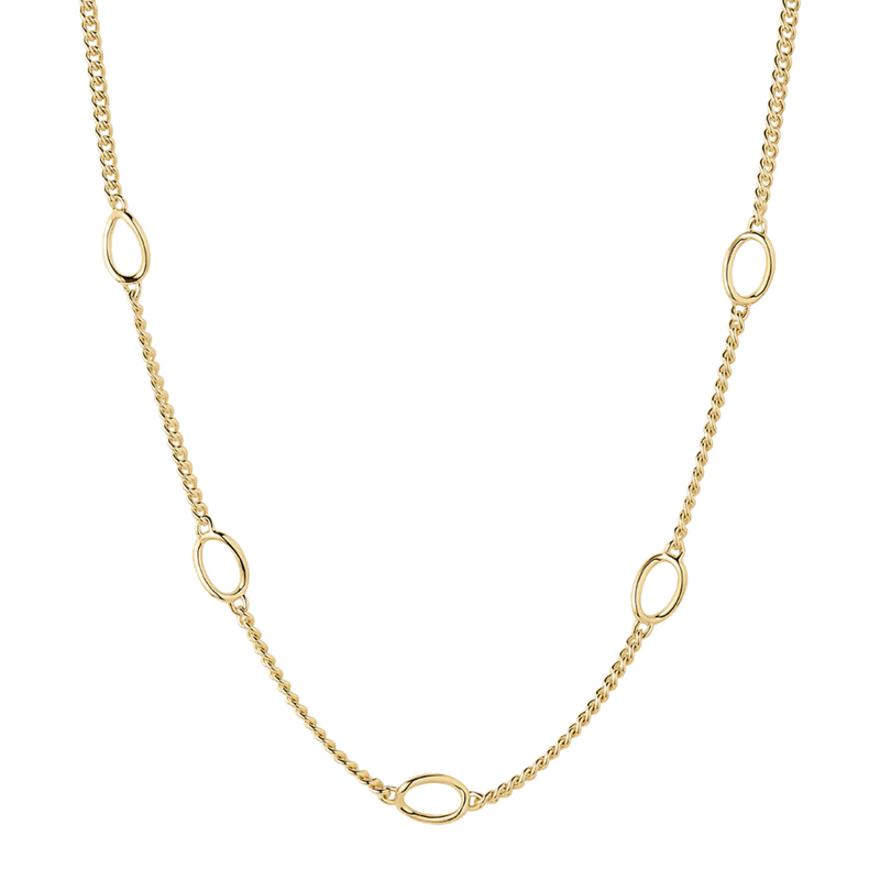 gold plated oval link necklace