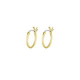 Small gold hoops with huggie closure