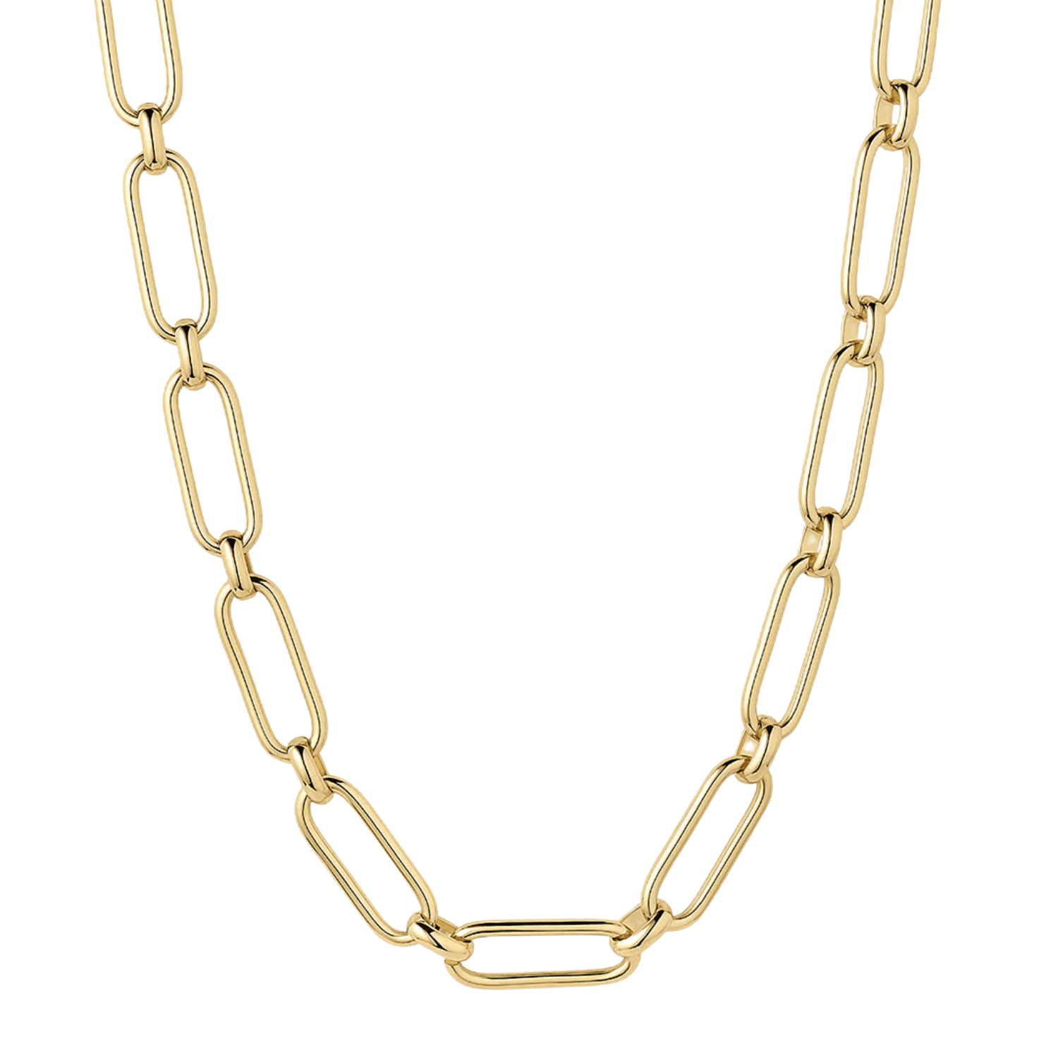 statement gold link necklace